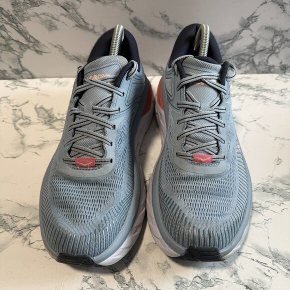 Hoka One One Women 9.5 Bondi 7 Running Sneaker Athletic Active Blue Comfort Shoe - Picture 3 of 8